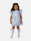 Baby Girl Rina Collection Spanish Dresses Set with Bows - Baby Blue