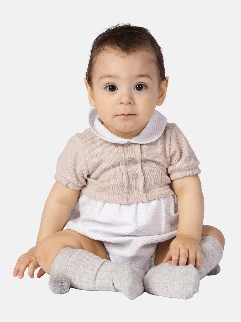 Baby Boy Leon Collection Spanish Romper-Grey