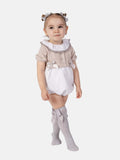 Baby Girl Ines Collection Spanish Romper Set - Grey