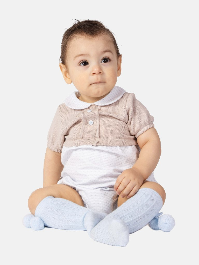 Baby Boy Leon Collection Baby Blue Spanish Romper