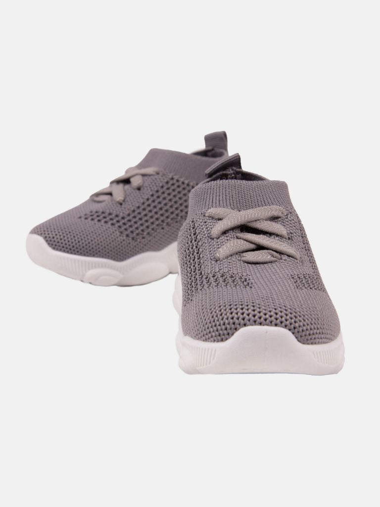 Unisex Mesh Sock Shoes Trainers with Teddy Design Sole - Grey