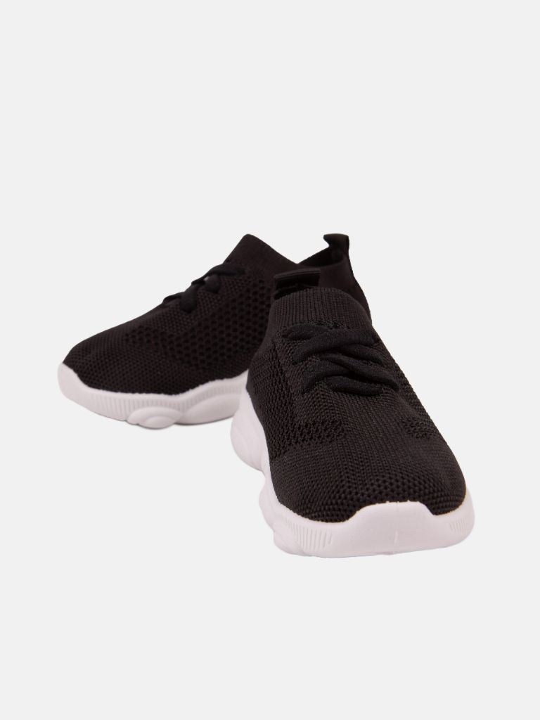 Unisex Mesh Sock Shoes Trainers with Teddy Design Sole - Black