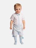 Baby Boy Daisy Collection Spanish Romper Set - Baby Blue