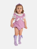 Baby Girl Daisy Collection Spanish Romper Set - Lilac Purple