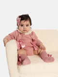 Baby Girl Emmeline Collection 2-piece Knitted Set - Dusty Pink