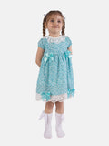 Baby Girl Aloma Collection Spanish Floral Dress - Aqua Blue