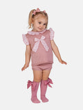 Baby Girl Nadia Collection 2 piece Spanish Knitted Set - Dusty Pink