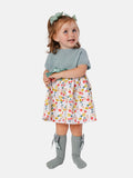 Baby Girl Nova X Collection Half Knitted Spanish Dress - Mint Green & Cherry