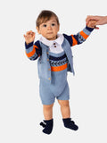Baby Boy Marco Collection 2-piece Spanish Knitted Set - Ocean Blue