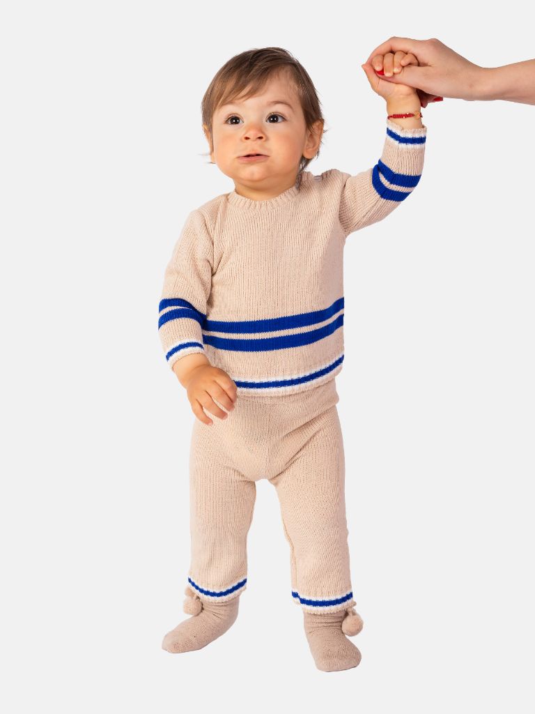 Baby Boy Carlos Collection Knitted 3 piece set - Beige