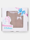 Baby Girl 3-piece Cable Knit Gift Box Set with Bonnet - Beige