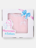Baby Girl 3-piece Cable Knit Gift Box Set with Bonnet - Baby Pink