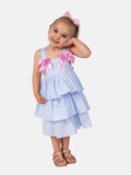 Baby Girl Carolina Collection Spanish Striped Dress - Baby Blue
