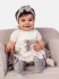 Baby Girl Nova Collection Half Knitted Spanish Dress - Ivory & Yellow Floral