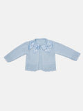 Baby Girl Cardigan with 2 Big Bows - Baby Blue