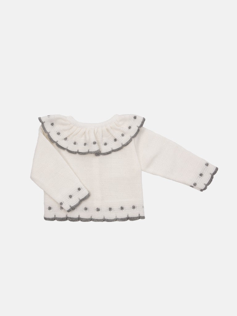 Baby Girl Inues Collection Knitted Set and Bonnet-White