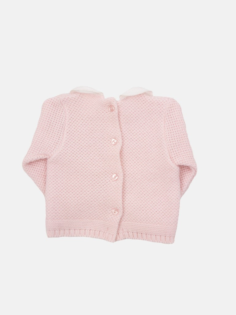 Baby Girl Tami Collection Textured Line Knitted Set-Baby Pink