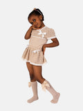 Baby Girl Rachel Collection 2-piece Spanish Knitted Set - Beige