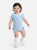 Baby Girl Iris Collection 2-piece Spanish Knitted Set - Baby Blue