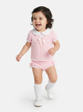 Baby Girl Iris Collection 2-piece Spanish Knitted Set - Baby Pink