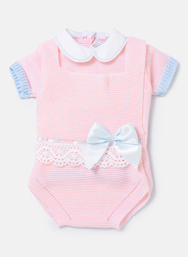 Baby Girl Liora Collection 2-piece Spanish Knitted Set - Baby Pink