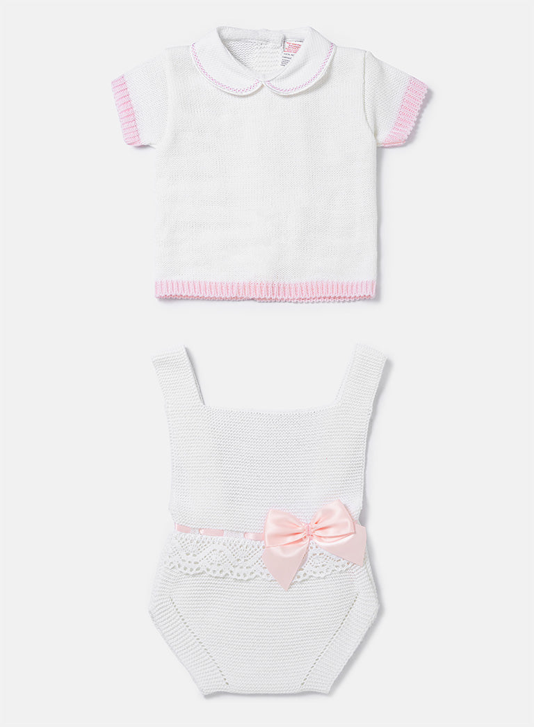 Baby Girl Liora Collection 2-piece Spanish Knitted Set - White