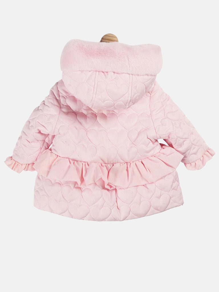 Baby Girl MINTINI Heart Quilt Jacket - Baby Pink
