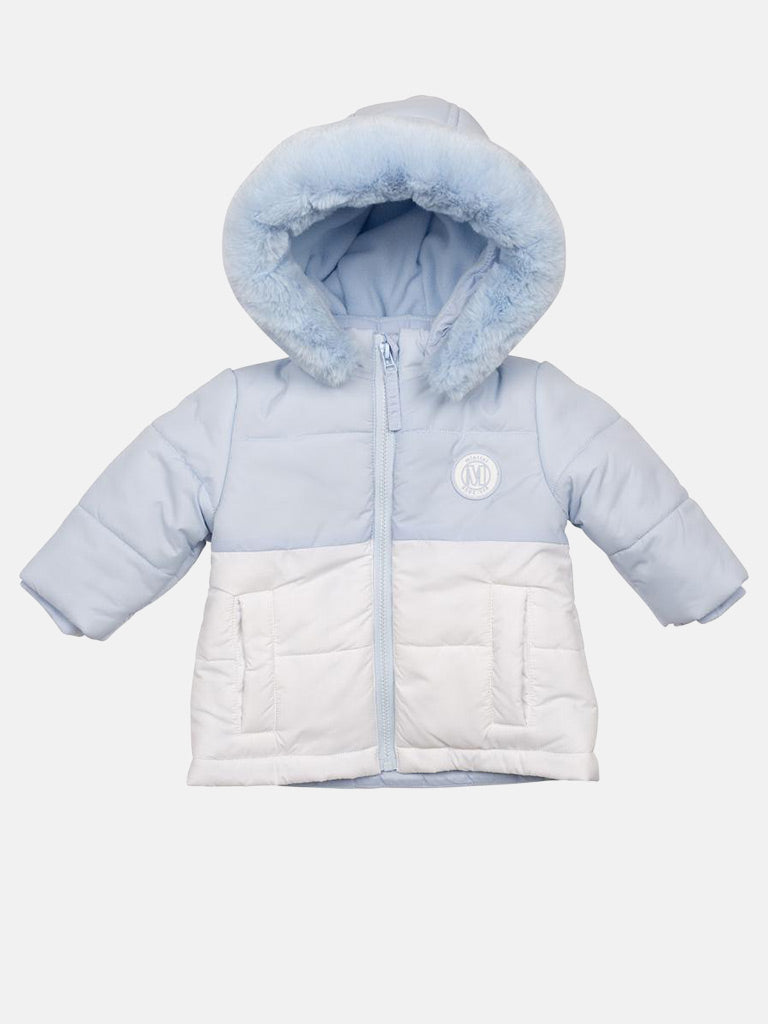 Baby Boy MINTINI Two Tone Padded Jacket - Baby Blue & White