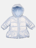 Baby Girl MINTINI Luxe Puff Jacket - Silver Blue