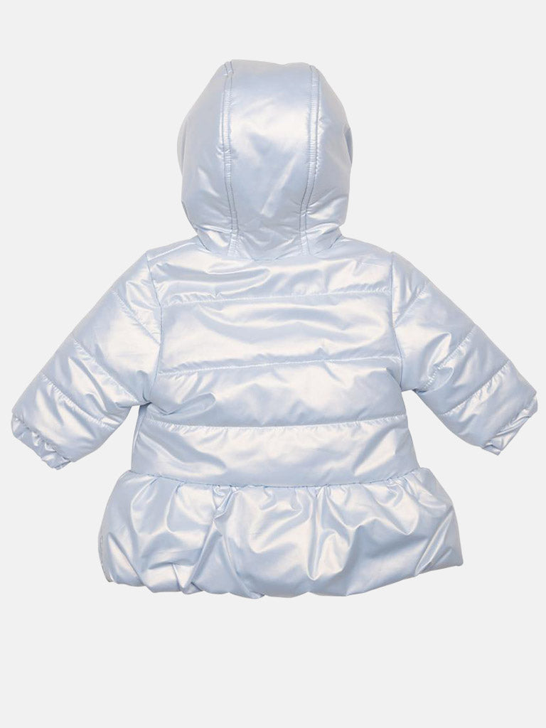 Baby Girl MINTINI Luxe Puff Jacket - Silver Blue
