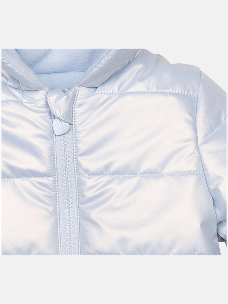 Baby Girl MINTINI Luxe Puff Jacket - Silver Blue