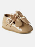 Baby Girl Satin Bow Shoes KYLIE Collection - Camel