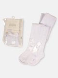 Baby Girl Cotton Tights with Bow - White