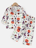 Baby Boy Halloween Pumpkins & Bats 2-Piece Pyjama Set - White