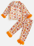 Baby Girl Halloween Bow Print 2-Piece Pyjama Set - Orange