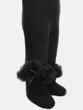 Baby Girl Tutu Tights with Bow - Black