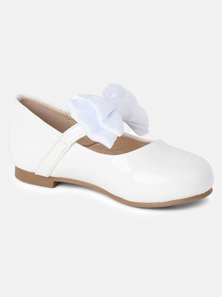 Baby Girl Mary-Jane Shoes Double Bow Madeline Collection - White