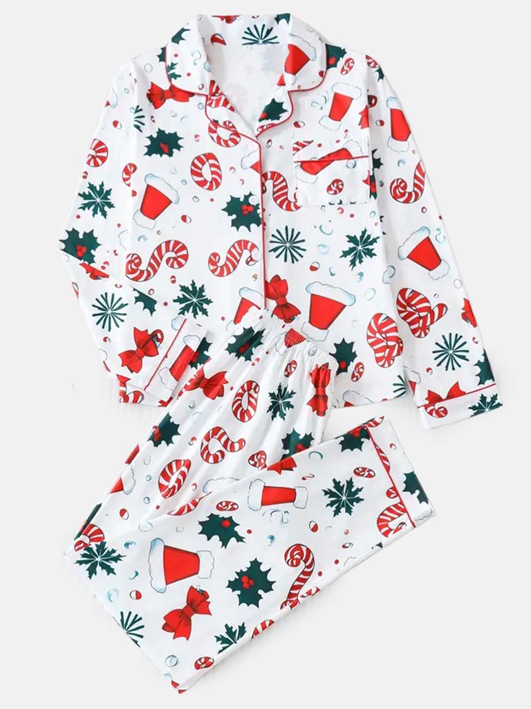 Mommy Christmas 2-Piece Pyjama Set - White