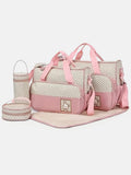 Mom & Baby 5-Piece Diaper Bag Set with Changing Mat & Organisers - Pink