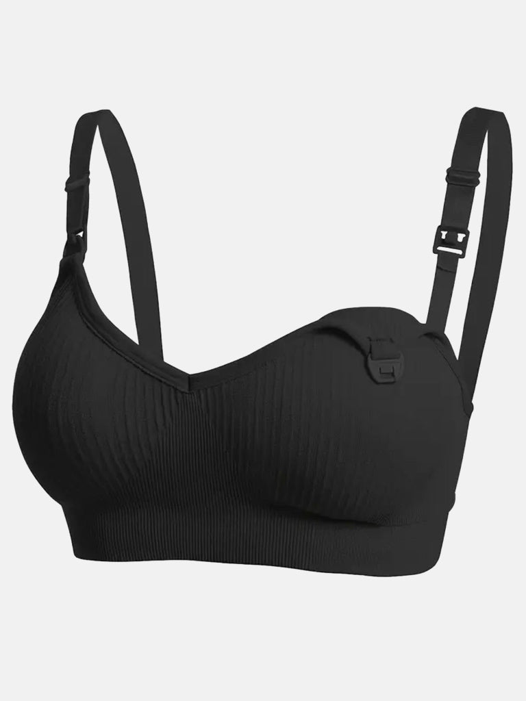 Mommy Nursing & Breastfeeding Bra with Easy Clip Access - Black