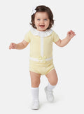 Baby Girl Rebeca 2-piece Spanish Knitted Set - Lemon Yellow