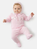 Baby Girl Roberta Collection 3-piece Spanish Knitted Set - Baby Pink