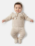 Baby Girl Roberta Collection 3-piece Spanish Knitted Set - Beige