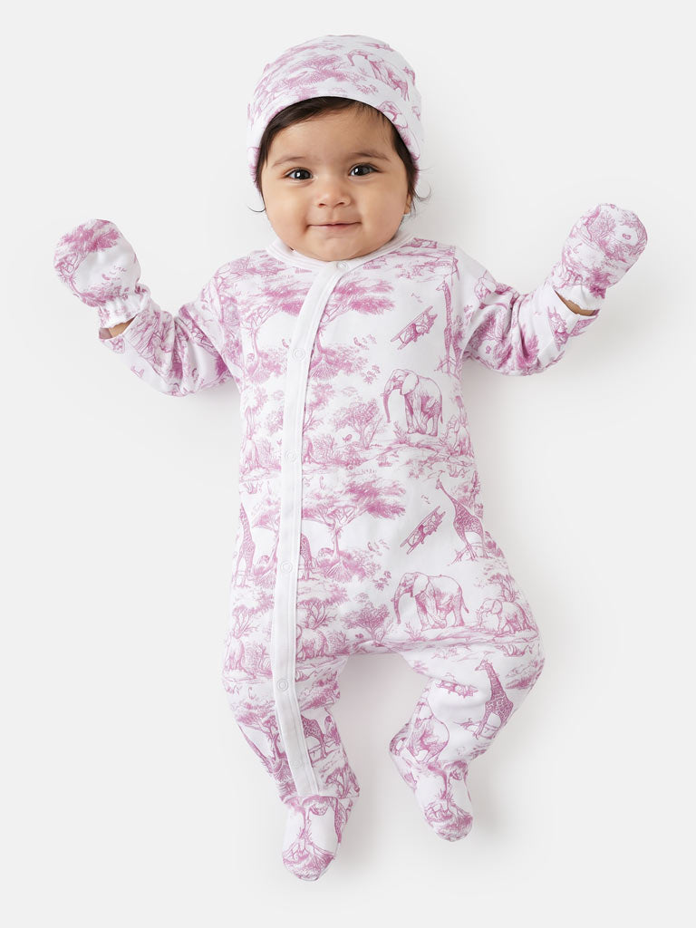 Baby All-In-One 5-Piece Set Safari Collection - Baby Pink