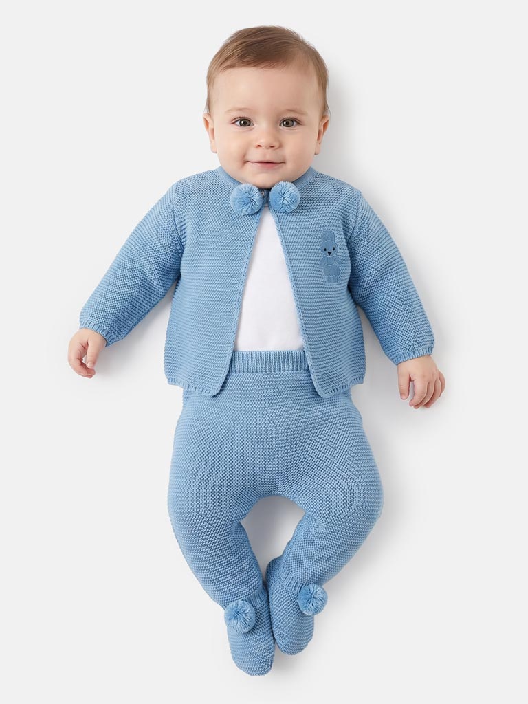 Baby Sevilla Collection 2-piece Spanish Knitted Set - Blue