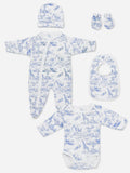 Baby All-In-One 5-Piece Set Safari Collection - Baby Blue