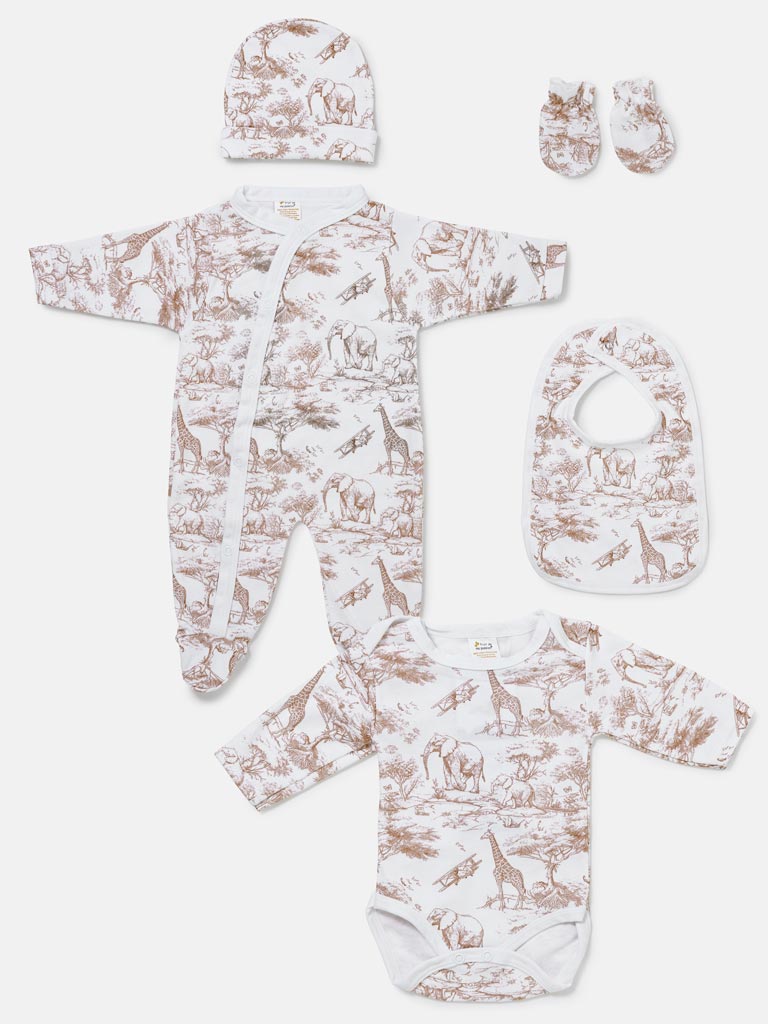 Baby All-In-One 5-Piece Set Safari Collection - Beige