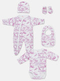 Baby All-In-One 5-Piece Set Safari Collection - Baby Pink