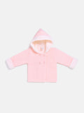 Baby Girl Carlota Collection Knitted Coat with Hood - Baby Pink