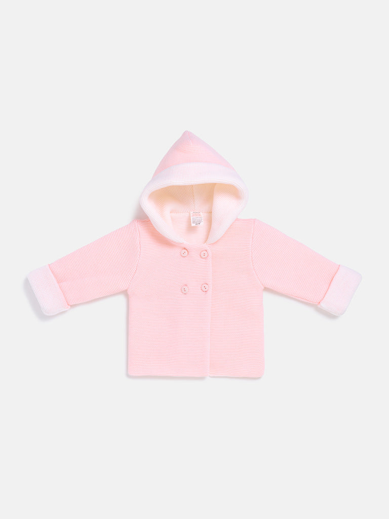 Baby Girl Carlota Collection Knitted Coat - Baby Pink